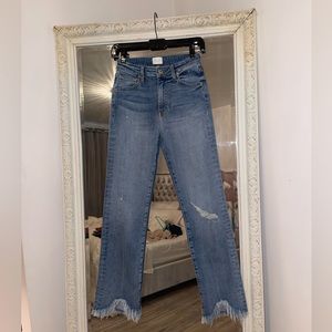 High wasted jeans. The River Straight Leg Denim